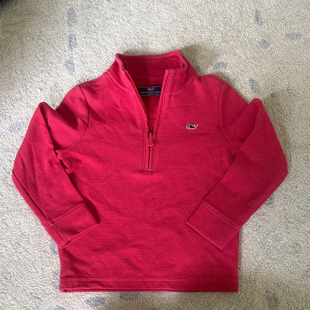 Vineyard Vines Men's Red Zip-Up Sweater